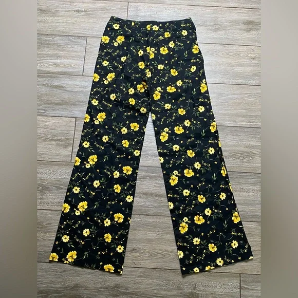 AQUA Medium Floral Print Wide Leg Pants - Picture 6 of 10